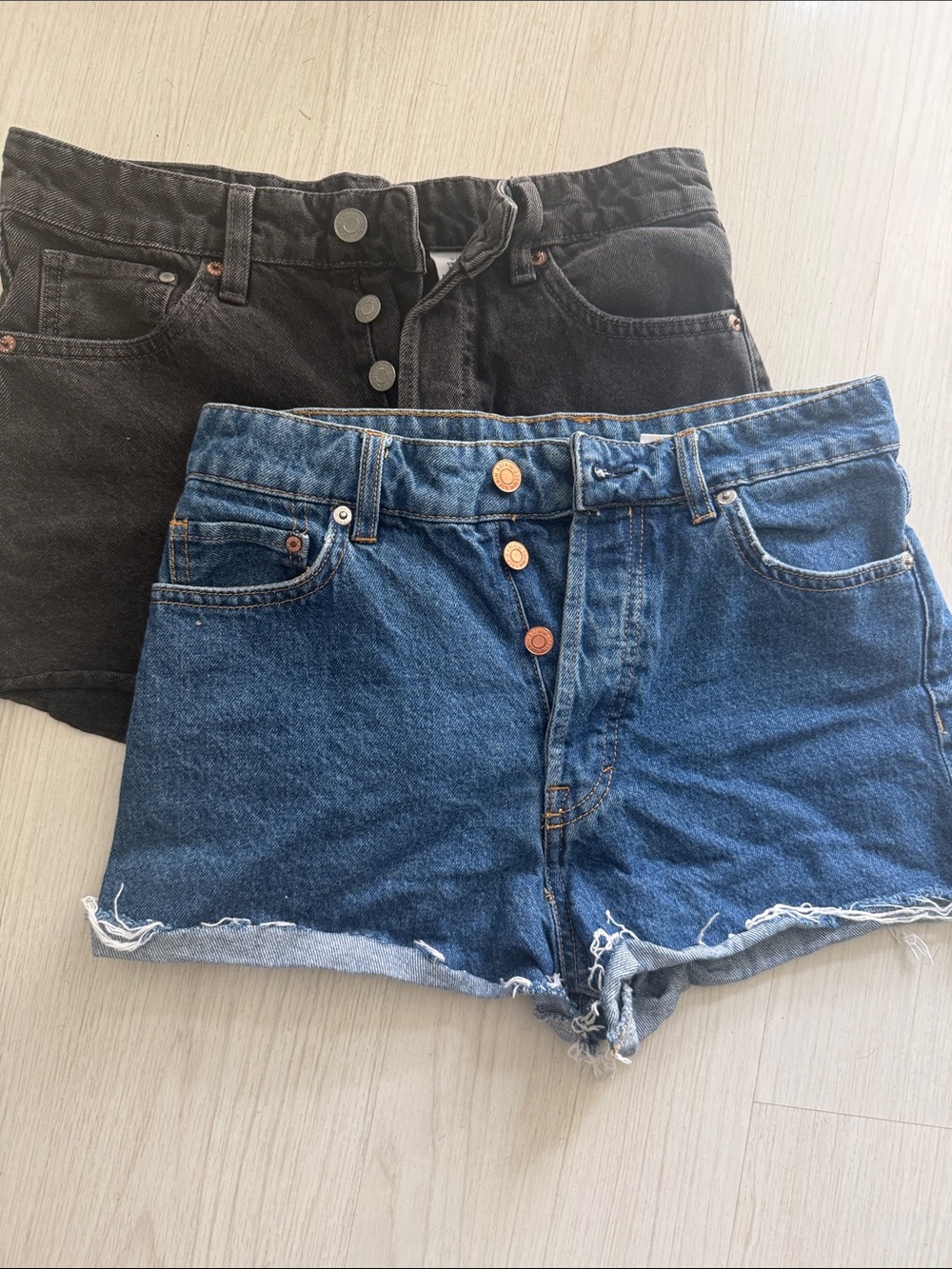 H&M High Waist Blue & Black Denim Shorty Vintage Bundle